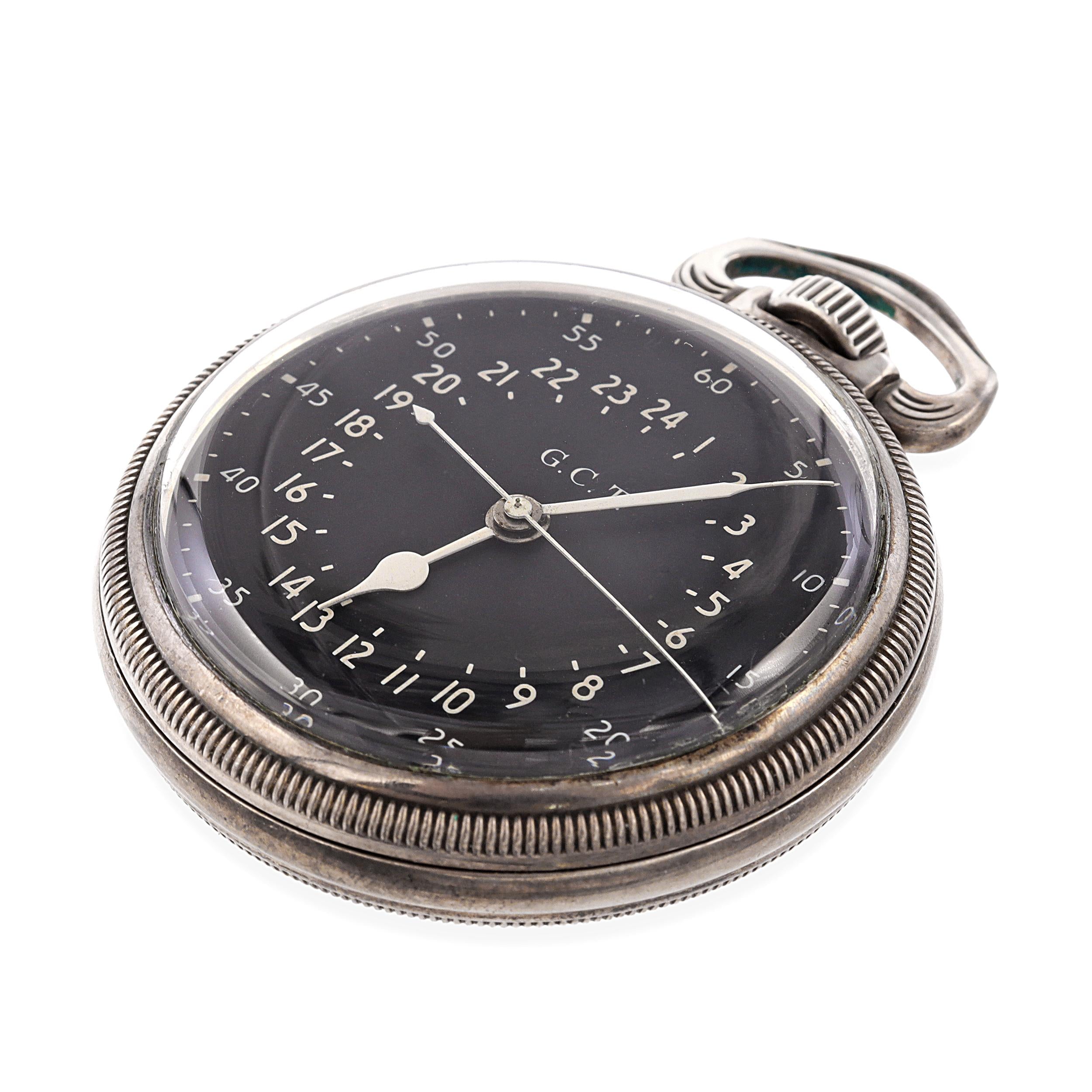 Vintage Hamilton GCT AN 5740 4992B 22 Jewel .800 Silver Pocket Watch