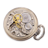 Vintage Hamilton GCT AN 5740 4992B 22 Jewel .800 Silver Pocket Watch