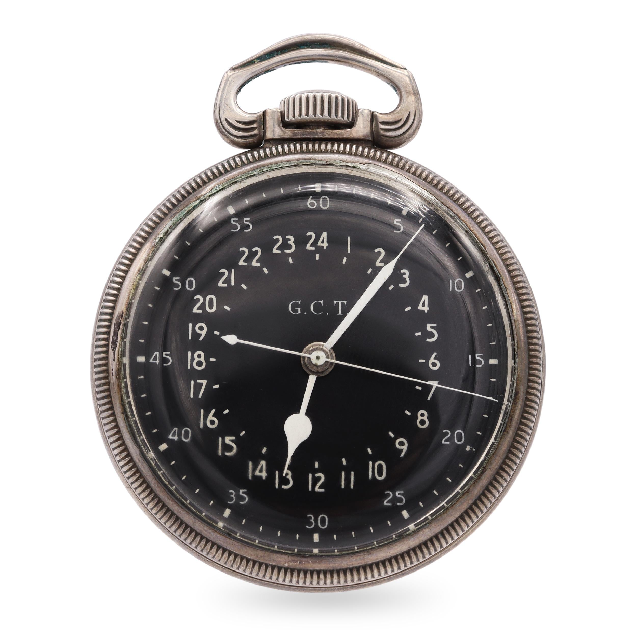 Vintage Hamilton GCT AN 5740 4992B 22 Jewel .800 Silver Pocket Watch