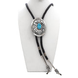 Vintage Southwestern Thomas Singer Navajo Sterling Silver Turquoise Bolo Tie