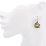 David Yurman Sterling Silver Cable Wrap Peridot & Diamond Drop Earrings