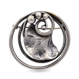 Vintage 1940s George Jensen Sterling Silver Lotus Leaf Brooch
