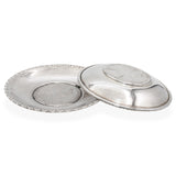 Vintage Pair of Austrian Maria Theresa Thaler Silver Coin Dishes