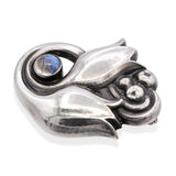 Vintage Georg Jensen Sterling Silver No. 100 Moonstone Tulip Brooch