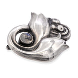 Vintage Georg Jensen Sterling Silver No. 100 Moonstone Tulip Brooch