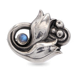 Vintage Georg Jensen Sterling Silver No. 100 Moonstone Tulip Brooch