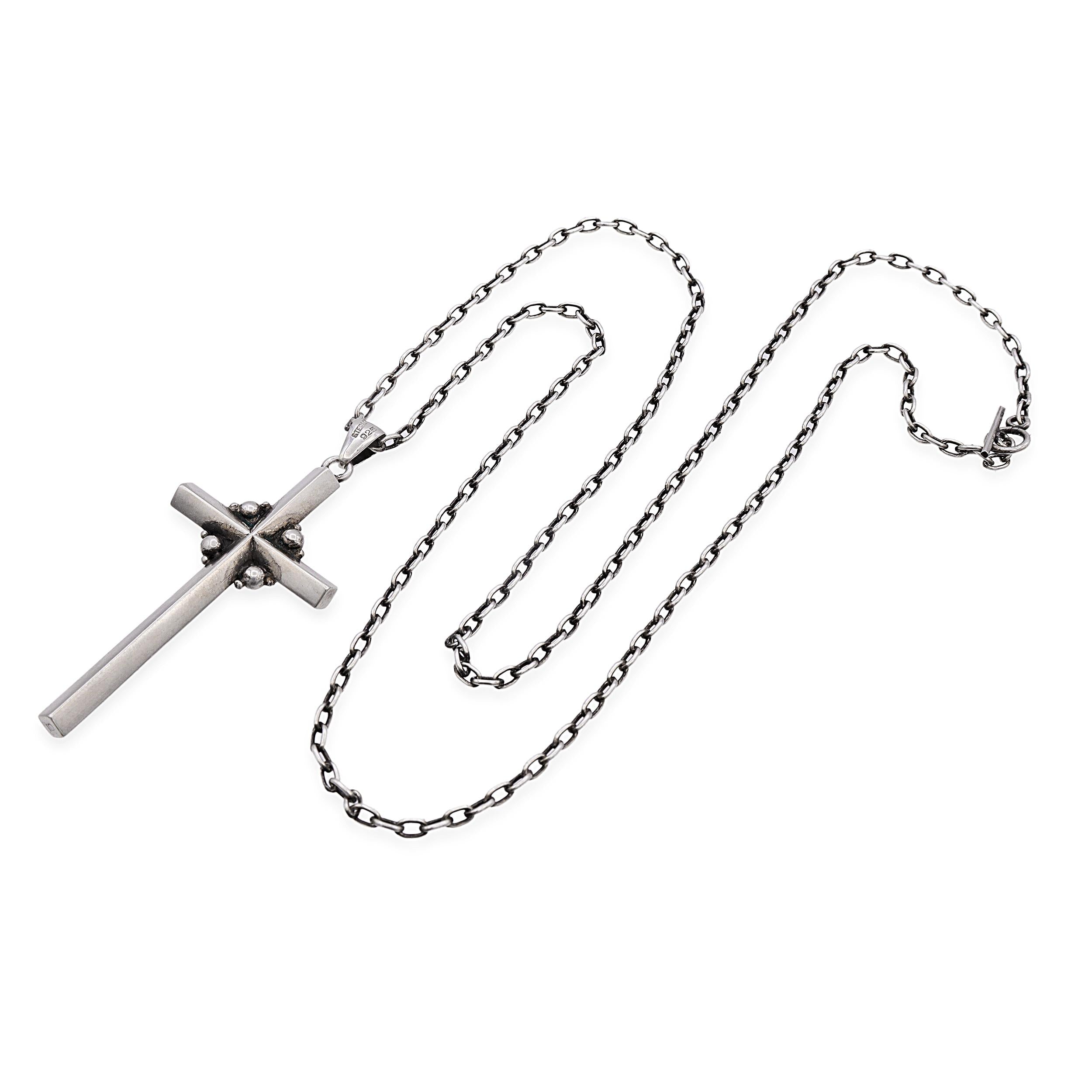 Vintage Georg Jensen Sterling Silver Cross no. 90a Necklace
