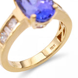 Vintage 18k Yellow Gold Tanzanite and Diamond Ring