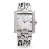 Lois Hill Stainless Steel MOP Dial Sterling Silver Bracelet Date Watch LH-0001