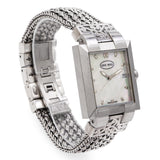 Lois Hill Stainless Steel MOP Dial Sterling Silver Bracelet Date Watch LH-0001