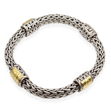 John Hardy Sterling Silver 22K Gold Hammered Classic Station Bracelet