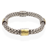 John Hardy Sterling Silver 22K Gold Hammered Classic Station Bracelet