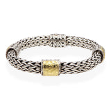 John Hardy Sterling Silver 22K Gold Hammered Classic Station Bracelet