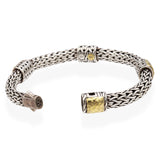 John Hardy Sterling Silver 22K Gold Hammered Classic Station Bracelet
