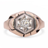 Antique Silver Topped Rose Gold Old European Cut Diamond Ring