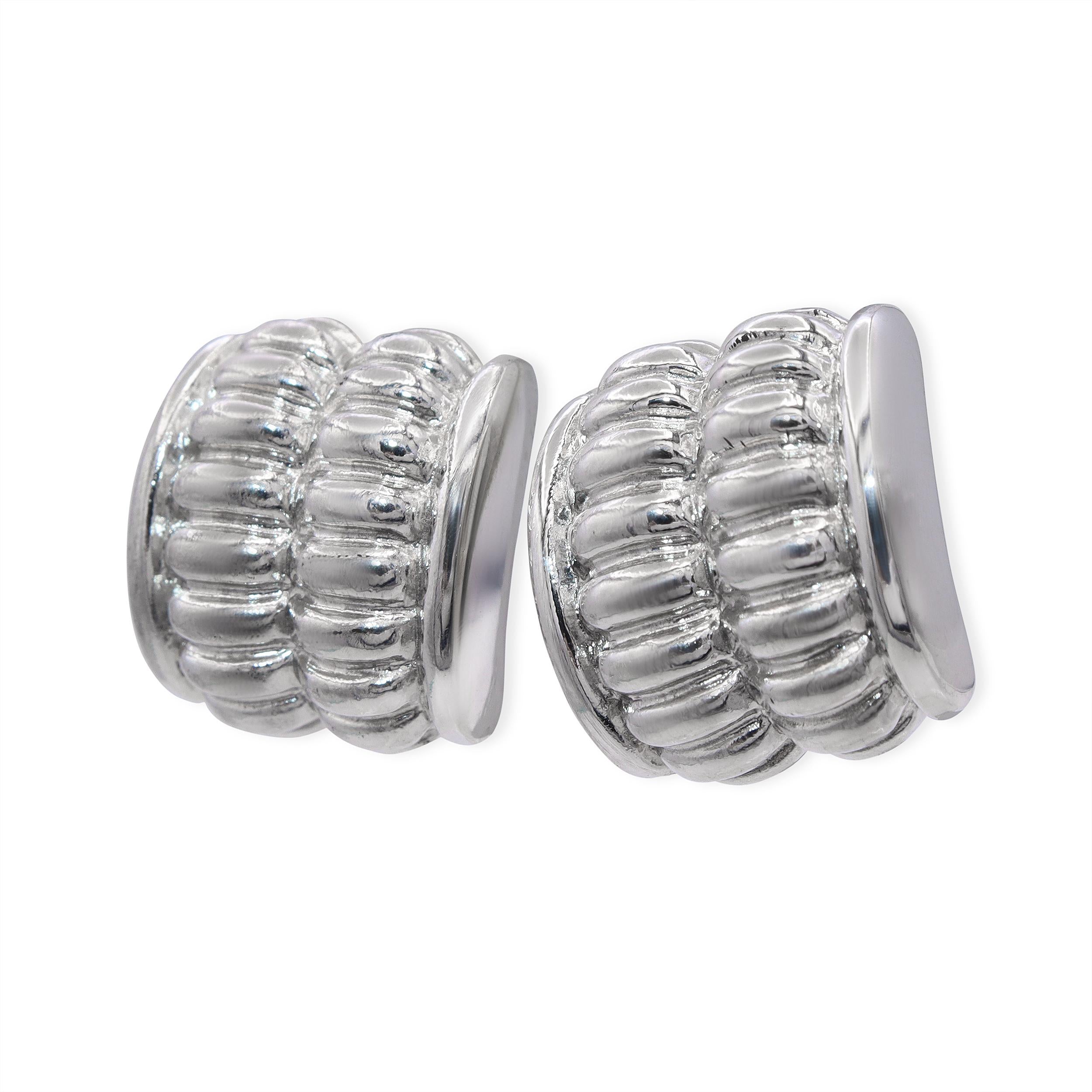 Kieselstein-Cord Sterling Silver Chunky Clip On Earrings