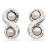 Tiffany & Co. Sterling Silver Double Pearl Infinity Earrings
