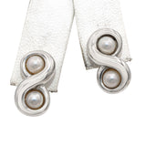 Tiffany & Co. Sterling Silver Double Pearl Infinity Earrings