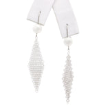 Elsa Peretti for Tiffany & Co. Fine Silver Pearl Mesh Drop Earrings