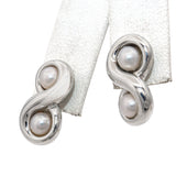 Tiffany & Co. Sterling Silver Double Pearl Infinity Earrings