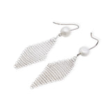 Elsa Peretti for Tiffany & Co. Fine Silver Pearl Mesh Drop Earrings
