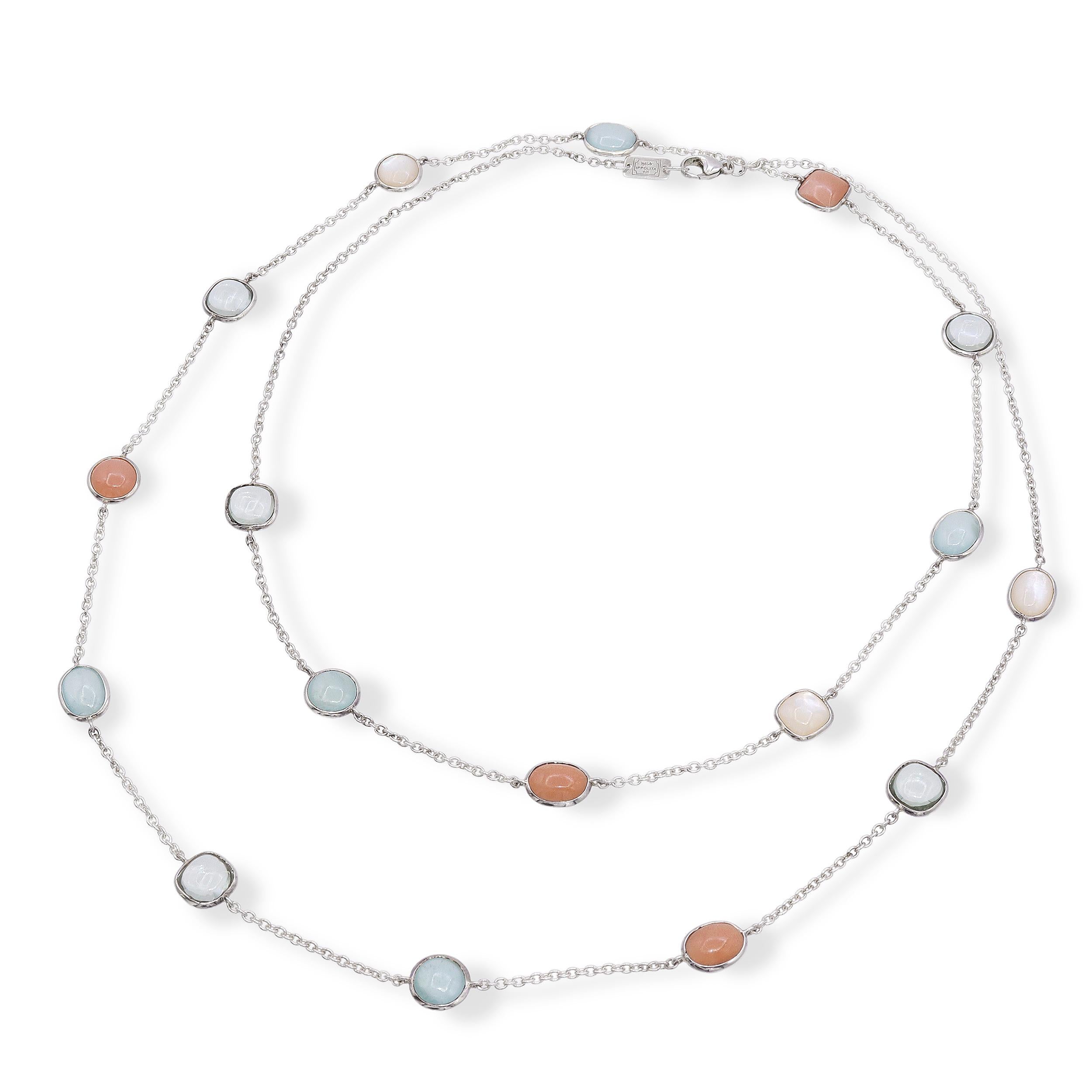 Ippolita Rock Candy Sterling Silver Multi Gem Station Necklace