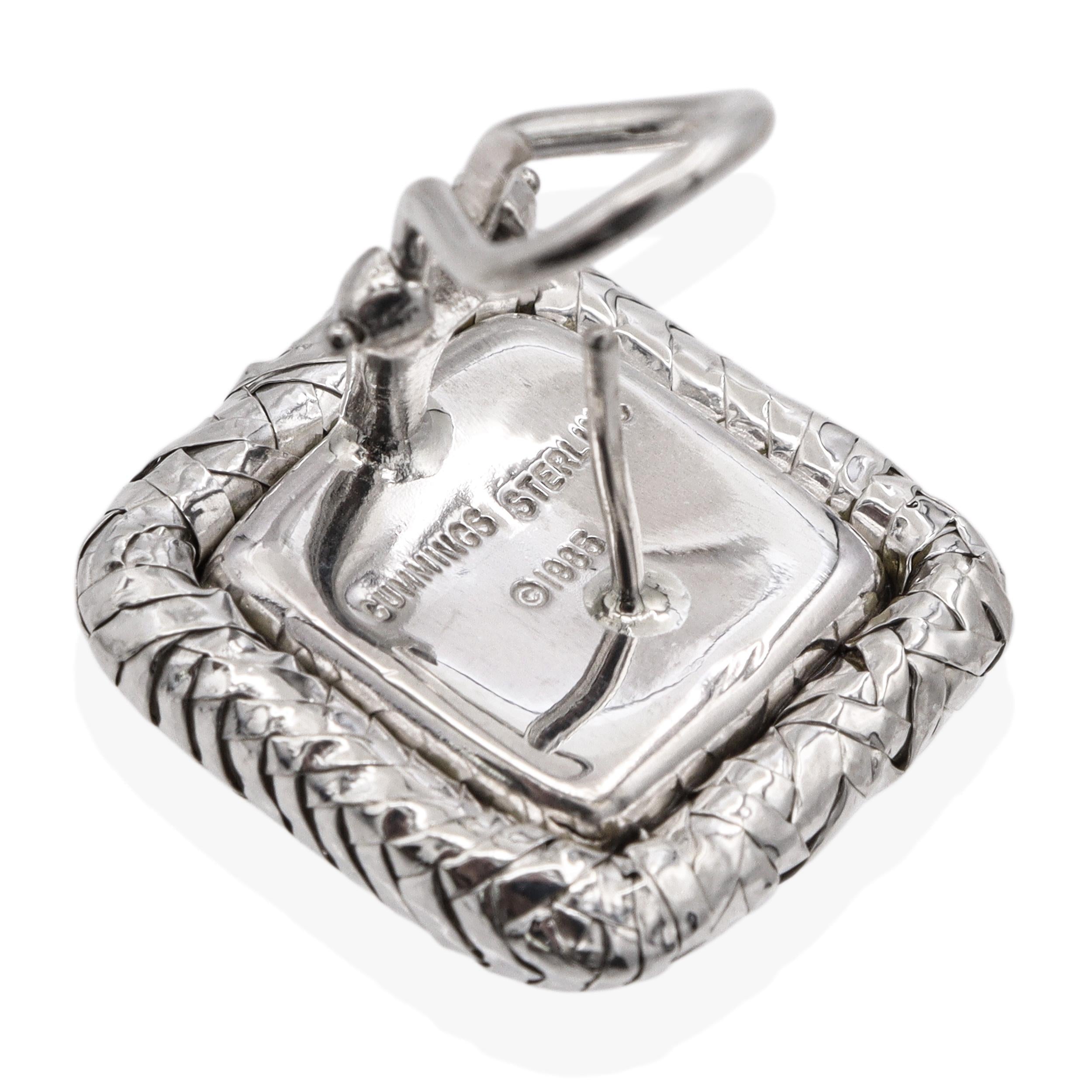 Vintage Angela Cummings Sterling Silver Woven Square Omega Back Earrings