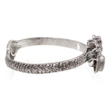 Vintage Sterling Silver Faceted Ruby Dragon Motif Bangle Bracelet