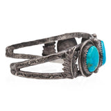 Vintage Southwestern Sterling Silver Turquoise Cuff Bracelet