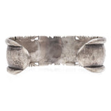 Vintage Signed Sterling Silver Stamped Floral & Geometric Motifs Cuff Bracelet