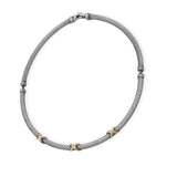 David Yurman Sterling Silver & 14k Yellow Gold Cable Collar Necklace