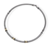 David Yurman Sterling Silver & 14k Yellow Gold Cable Collar Necklace