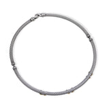 David Yurman Sterling Silver & 14k Yellow Gold Cable Collar Necklace