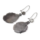 Vintage Snowflake Obsidian Silver Squash Blossom, Ring, & Earring Set