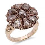 Antique Victorian Silver and Rose Cut Diamond Cluster Ring