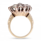 Antique Victorian Silver and Rose Cut Diamond Cluster Ring