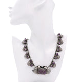 Vintage Mexican Sterling Silver & Amethyst Necklace, Brooch, and Bracelet Set