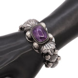 Vintage Mexican Sterling Silver & Amethyst Necklace, Brooch, and Bracelet Set