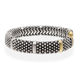 Lagos Caviar Sterling Silver & 18K Yellow Gold Cuff Bracelet