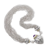 Lagos Sterling Silver & 18k Yellow Gold Amethyst Ruched Heart Necklace