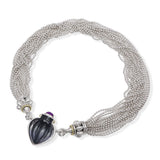 Lagos Sterling Silver & 18k Yellow Gold Amethyst Ruched Heart Necklace