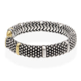 Lagos Caviar Sterling Silver & 18K Yellow Gold Cuff Bracelet
