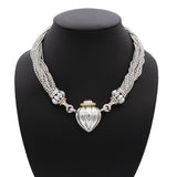 Lagos Sterling Silver & 18k Yellow Gold Amethyst Ruched Heart Necklace