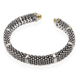 Lagos Caviar Sterling Silver & 18K Yellow Gold Cuff Bracelet