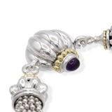 Lagos Sterling Silver & 18k Yellow Gold Amethyst Ruched Heart Necklace
