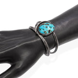 Vintage Southwestern Sterling Silver Turquoise Cuff Bracelet