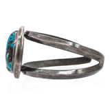 Vintage Southwestern Sterling Silver Turquoise Cuff Bracelet