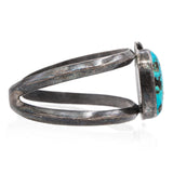 Vintage Southwestern Sterling Silver Turquoise Cuff Bracelet
