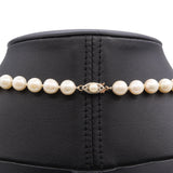 Vintage 14K White Gold Filigree Clasp Pearl Beaded Strand Necklace