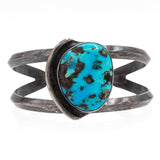 Vintage Southwestern Sterling Silver Turquoise Cuff Bracelet
